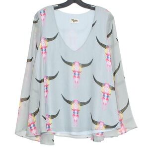 Women's Bull Print Top